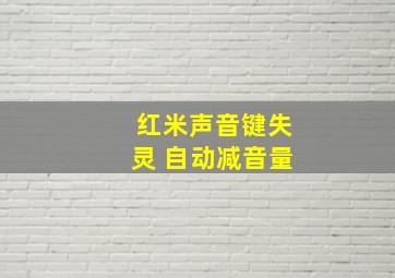 红米声音键失灵 自动减音量